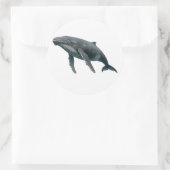 Humpback Whale Runder Aufkleber (Tasche)