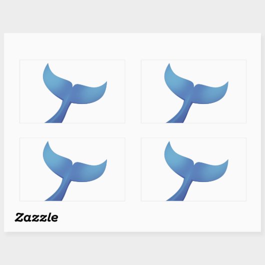 Humpback Whale Schwanz V2 Rechteckiger Aufkleber (Blatt)