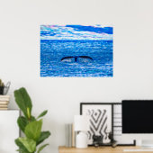 Humpback Whale Schwanz vor der Küste von Maui Hawa Poster (Heimbüro)
