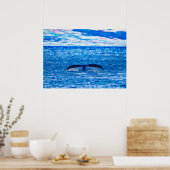 Humpback Whale Schwanz vor der Küste von Maui Hawa Poster (Küche)