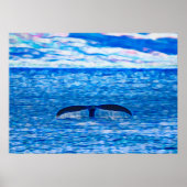 Humpback Whale Schwanz vor der Küste von Maui Hawa Poster (Vorne)