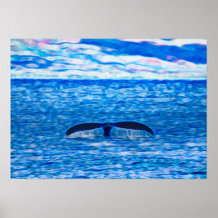 Humpback Whale Schwanz vor der Küste von Maui Hawa Poster