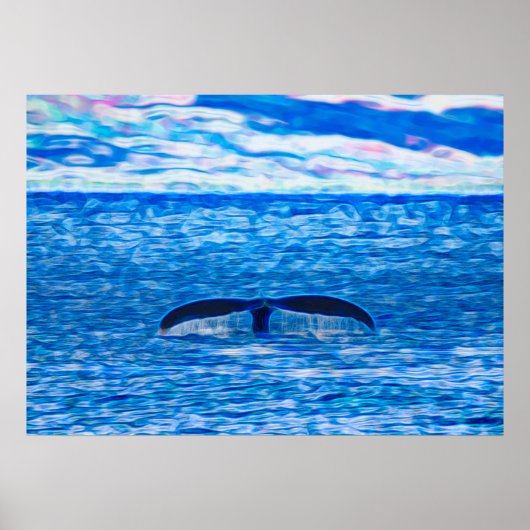 Humpback Whale Schwanz vor der Küste von Maui Hawa Poster (Vorne)