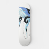 Humpback Whale Tribal Geist Blau Skateboard (Vorderseite)