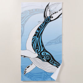 Humpback Whale Tribal Spirit Blue Art Strandtuch