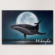 Humpback Whale über Vollmond