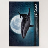 Humpback Whale über Vollmond Puzzle (Vertikal)