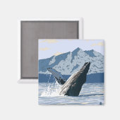 Humpback Whale - Valdez, Alaska Magnet (Vorderseite/Rückseite)