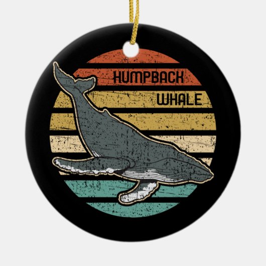 Humpback Whale Vintag Sunset Keramik Ornament (Vorne)