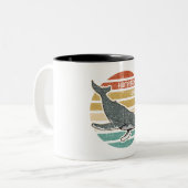 Humpback Whale Vintag Sunset Zweifarbige Tasse (Vorderseite Links)