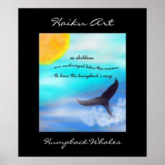 Humpback Whales Haiku Art Print Poster (Vorne)