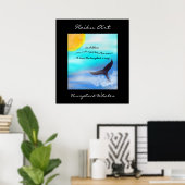 Humpback Whales Haiku Art Print Poster (Heimbüro)