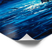 Humpback Whales Under Moonlight Poster (Ecke)