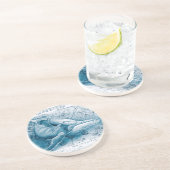 Humpbacks Blue Vintage Karte Getränkeuntersetzer (Seite)