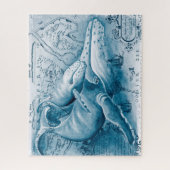 Humpbacks Blue Vintage Karte Puzzle (Vertikal)