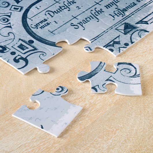 Humpbacks Blue Vintage Karte Puzzle (Seite)