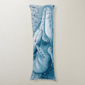 Humpbacks Blue Vintage Karte Seitenschläferkissen (Vorderseite Vertikal)