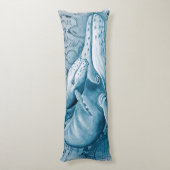 Humpbacks Blue Vintage Karte Seitenschläferkissen (Rückseite (Vertikal))
