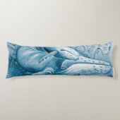 Humpbacks Blue Vintage Karte Seitenschläferkissen (Vorderseite)
