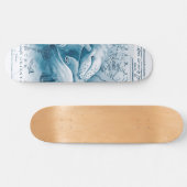 Humpbacks Blue Vintage Karte Skateboard (Horizontal)