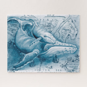 Humpbacks Vintage Karte Puzzle