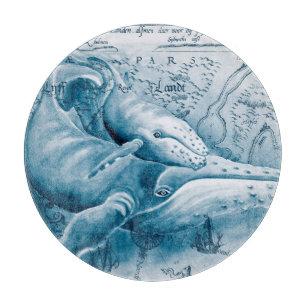 Humpbacks Vintage Karte Schneidebrett