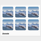 Humpbackwal in Alaska Quadratischer Aufkleber (Blatt)