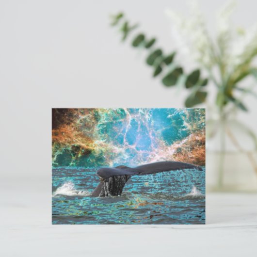 Humpbackwal und Supernova Postkarte (Stehend Vorderseite)
