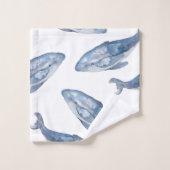 Humpbackwale in Aquarellen Badhandtuch Set (Waschlappen)