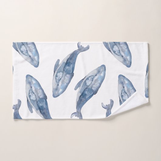 Humpbackwale in Aquarellen Badhandtuch Set (Handtuch)