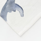 Humpbackwale in Aquarellen Fleecedecke (Ecke)