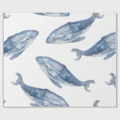 Humpbackwale in Aquarellen Geschenkpapier (Flach)