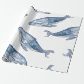 Humpbackwale in Aquarellen Geschenkpapier (Ungerollt)