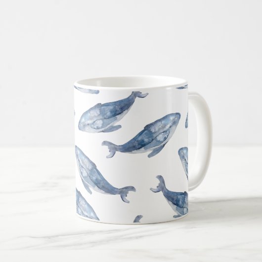 Humpbackwale in Aquarellen Kaffeetasse (VorderseiteRechts)