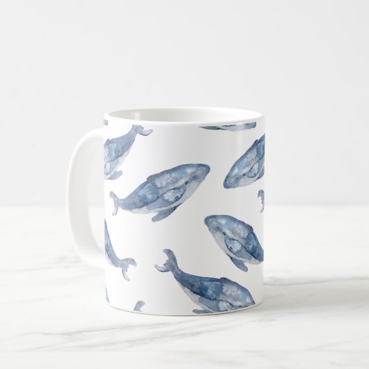 Humpbackwale in Aquarellen Kaffeetasse (Vorderseite Links)