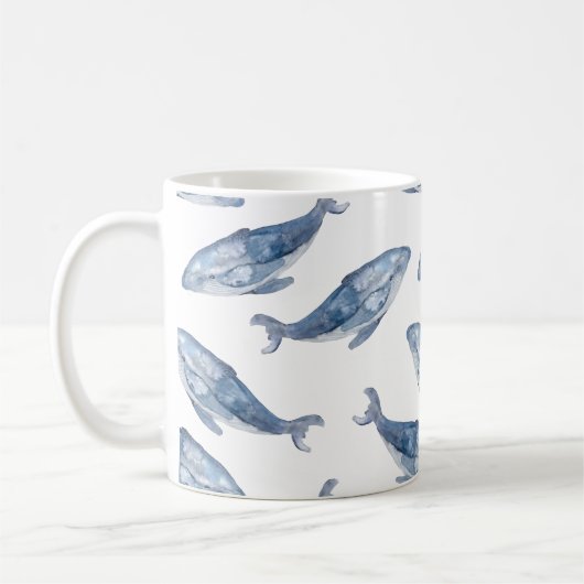 Humpbackwale in Aquarellen Kaffeetasse (Links)