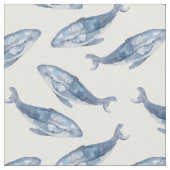 Humpbackwale in Aquarellen Stoff (Nahaufnahme)
