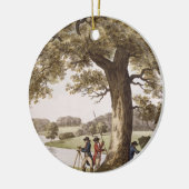 Humphrey Repton, der mit einem Theodolit Keramikornament (Links)