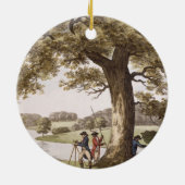 Humphrey Repton, der mit einem Theodolit Keramikornament (Hinten)