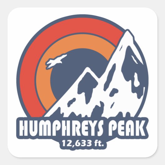 Humphreys Peak Arizona Quadratischer Aufkleber (Vorderseite)