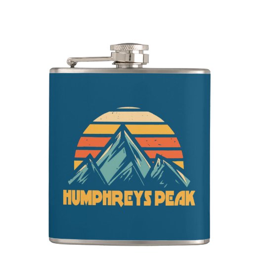 Humphreys Peak Arizona Retro Türkis Flachmann (Vorderseite)