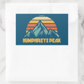 Humphreys Peak Arizona Retro Türkis Rechteckiger Aufkleber (Tasche)