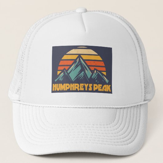 Humphreys Peak Arizona Retro Türkis Truckerkappe (Vorderseite)