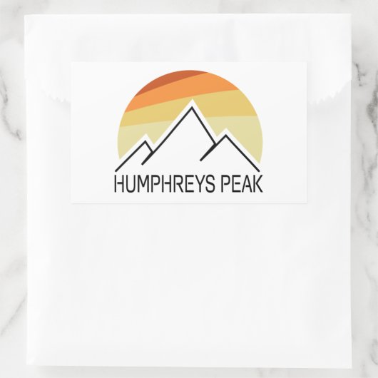 Humphreys Peak Retro Rechteckiger Aufkleber (Tasche)