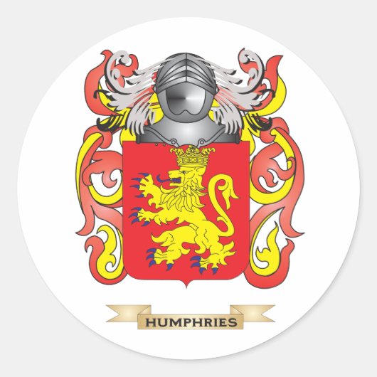 Humphries Wappen (Familienwappen) Runder Aufkleber (Vorderseite)
