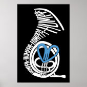 Humppa Liebe Blue Dark Poster oder Print (Vorne)