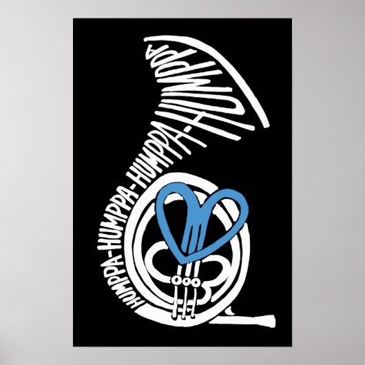 Humppa Liebe Blue Dark Poster oder Print (Vorne)