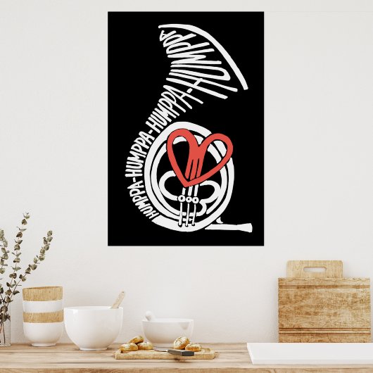 Humppa Liebe Red Dark Poster oder Print (Küche)
