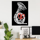 Humppa Liebe Red Dark Poster oder Print (Heimbüro)