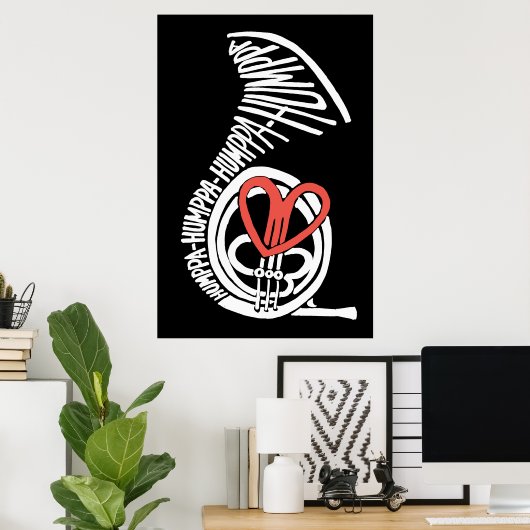 Humppa Liebe Red Dark Poster oder Print (Heimbüro)